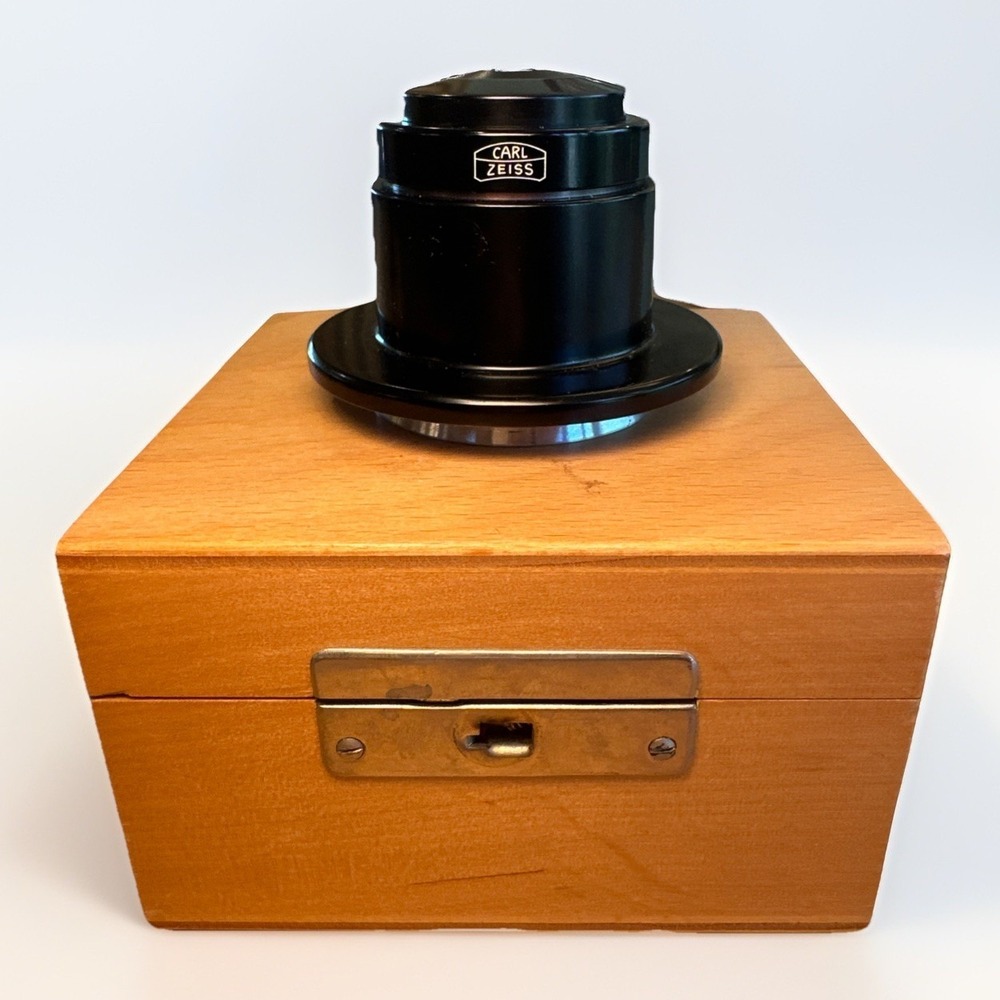 Zeiss Carl Microscope Darkfield‎ Condenser 1.2/1.4 Wood Case Germany #4682185